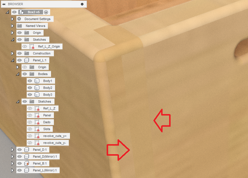 How to fillet only part of edge for wood box made of half-lap joint ...