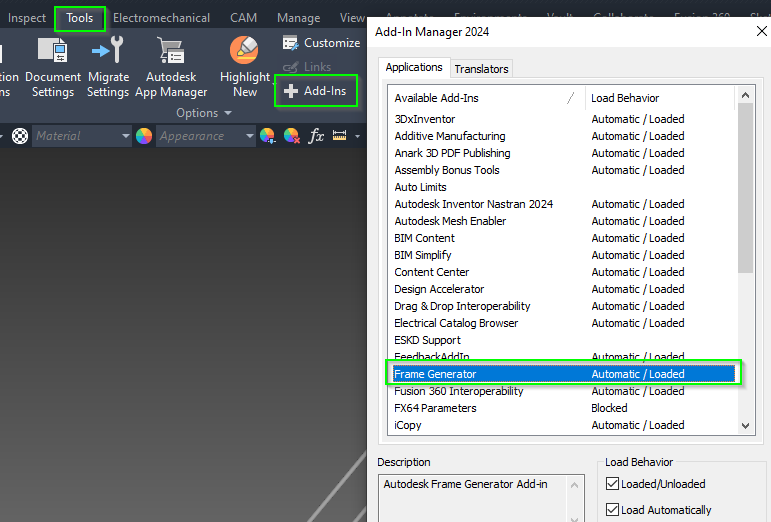 Inventor 2024 Insert Frame not working Autodesk Community
