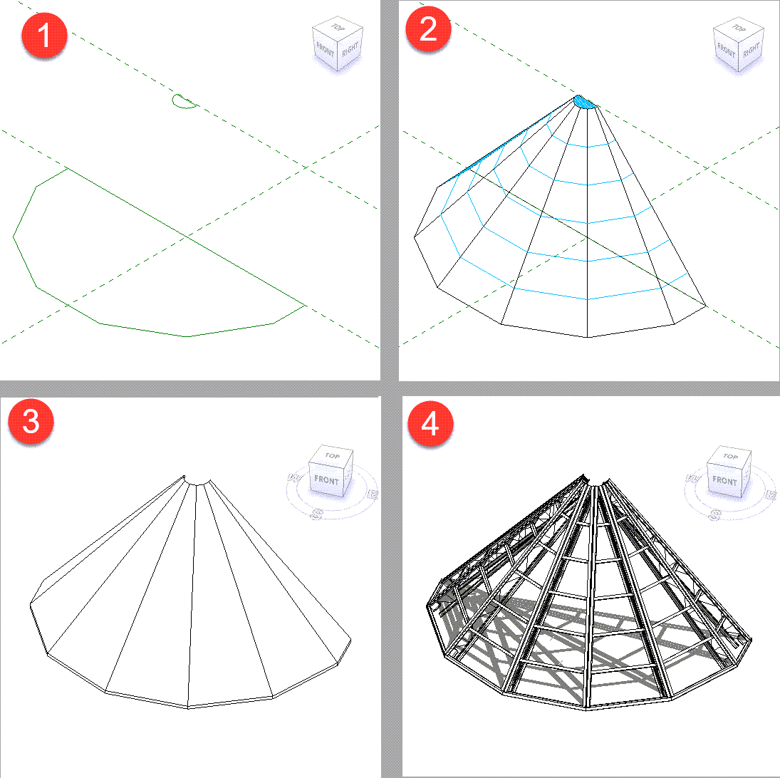 Solved: How to model purlins in a dome? - Autodesk Community