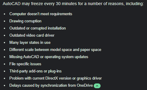 AutoCAD 2025 is freezing every 40 minutes - Autodesk Community