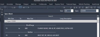 Solved: Plant 3D 2025 - Spec Spec Size not showing - Autodesk Community