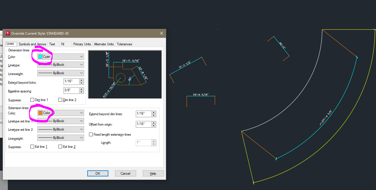 Solved DIMARC extension lines Autodesk Community