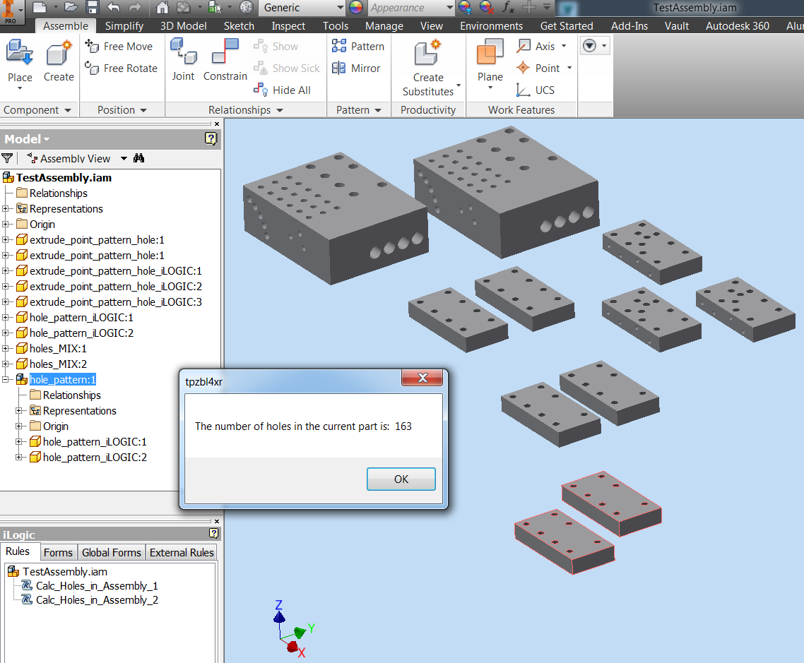 Solved: count numbers of holes in the iam - Autodesk Community