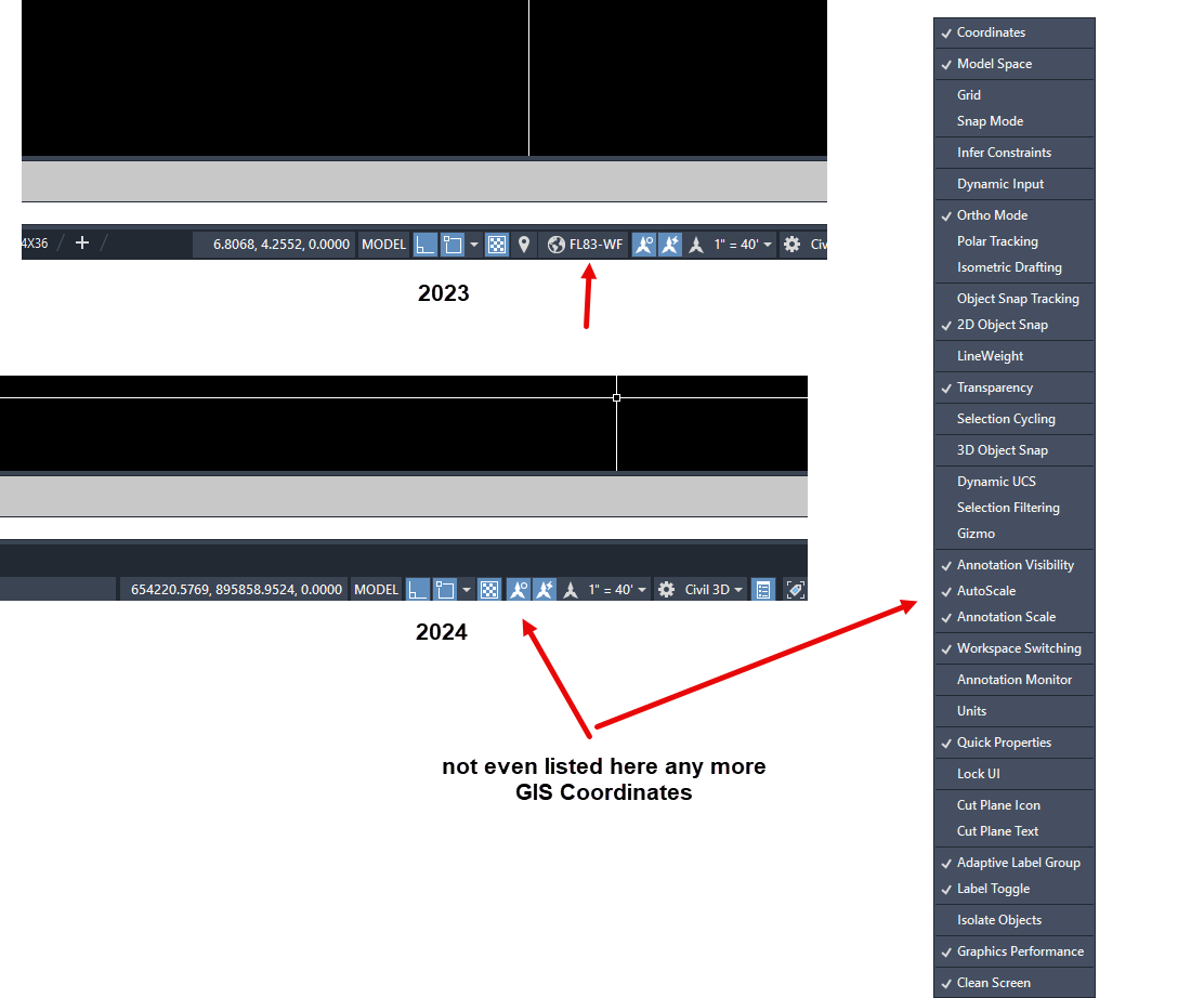 Solved GIS Coordinate not listed in Civil 3D 2024 like before