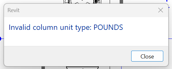 Solved: Invalid column unit type - Autodesk Community