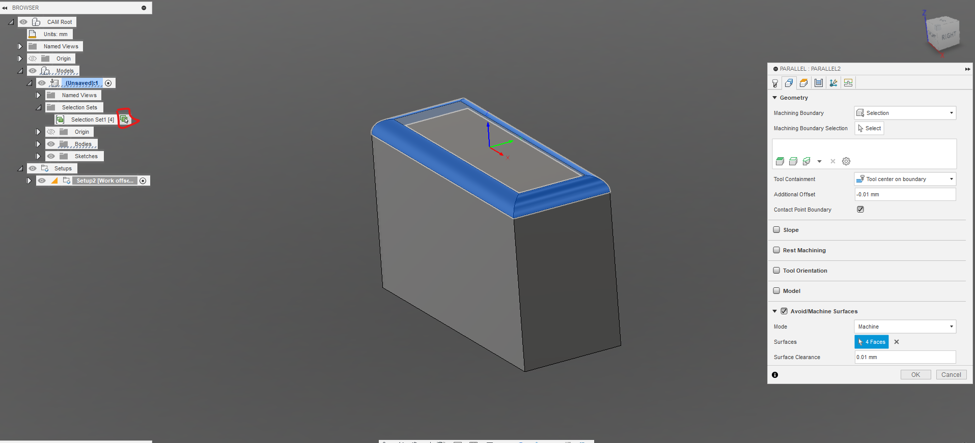 Isolating Faces Using Selection Tools Parallel Pass - Autodesk Community