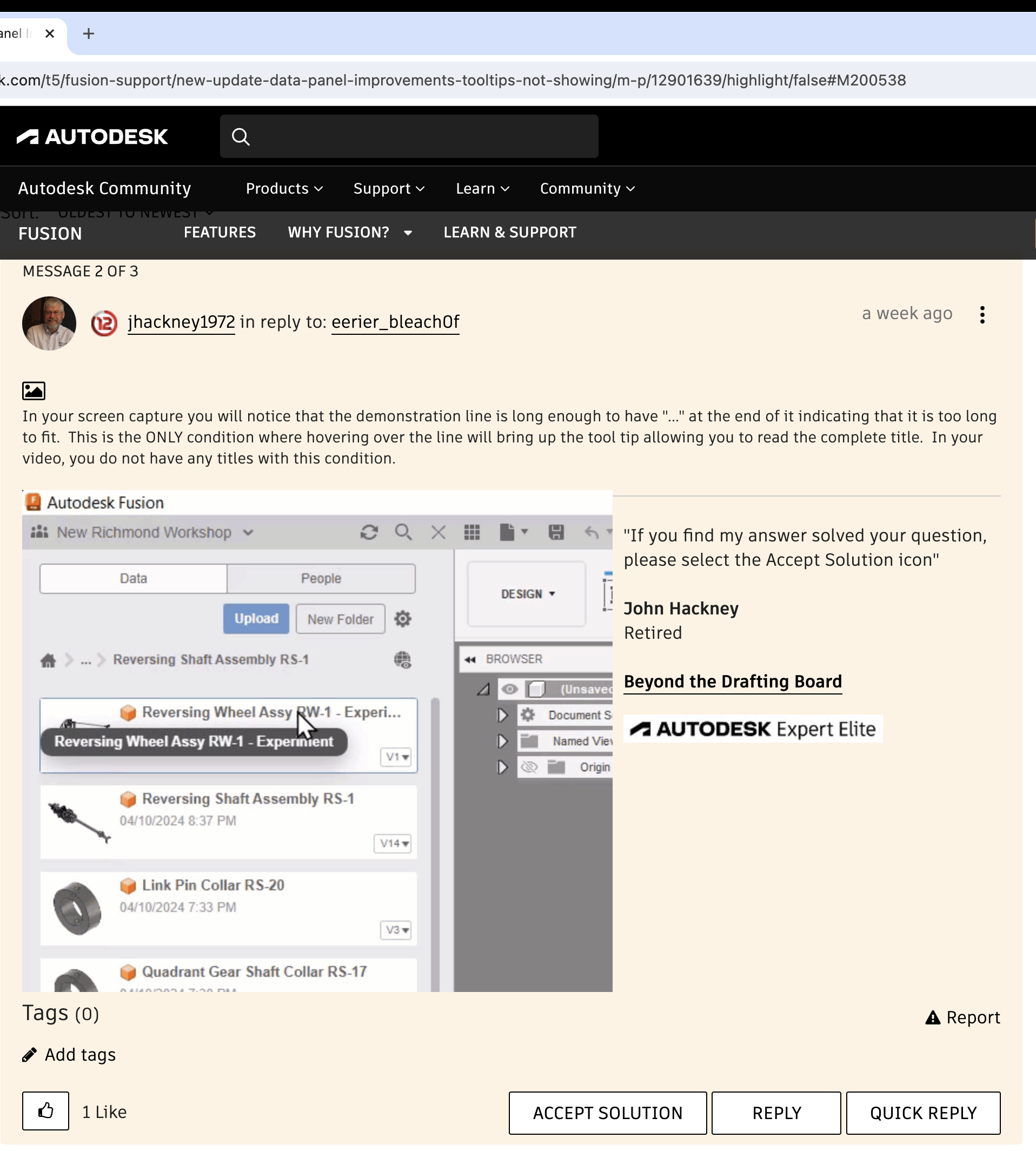 New Update: Data Panel Improvements: Tooltips not showing - Autodesk ...