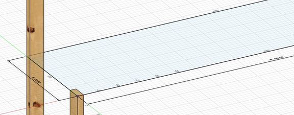 I then parametrically define the length and width of my sketch