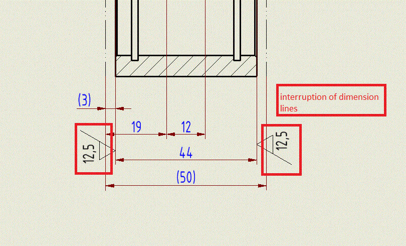 interruption of dimension lines (surface) - Autodesk Community