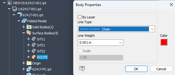 Change line properties for surface bodies - Autodesk Community