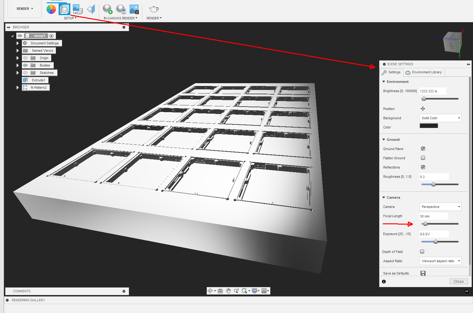 Solved how to adjust perspective in render environment Autodesk