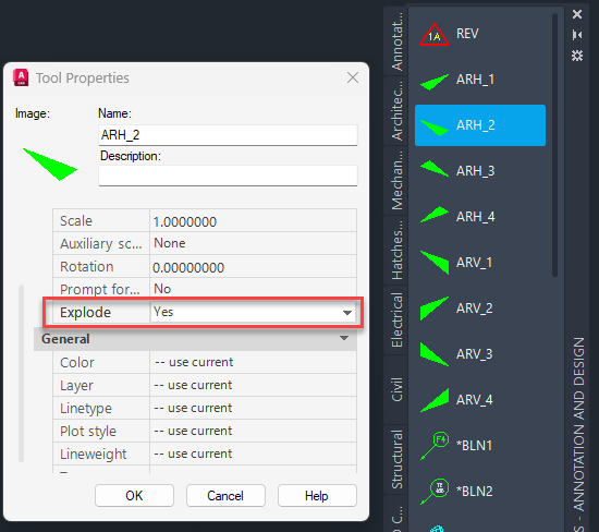 Solved: Block automatically explodes when inserted from Ribbon ...