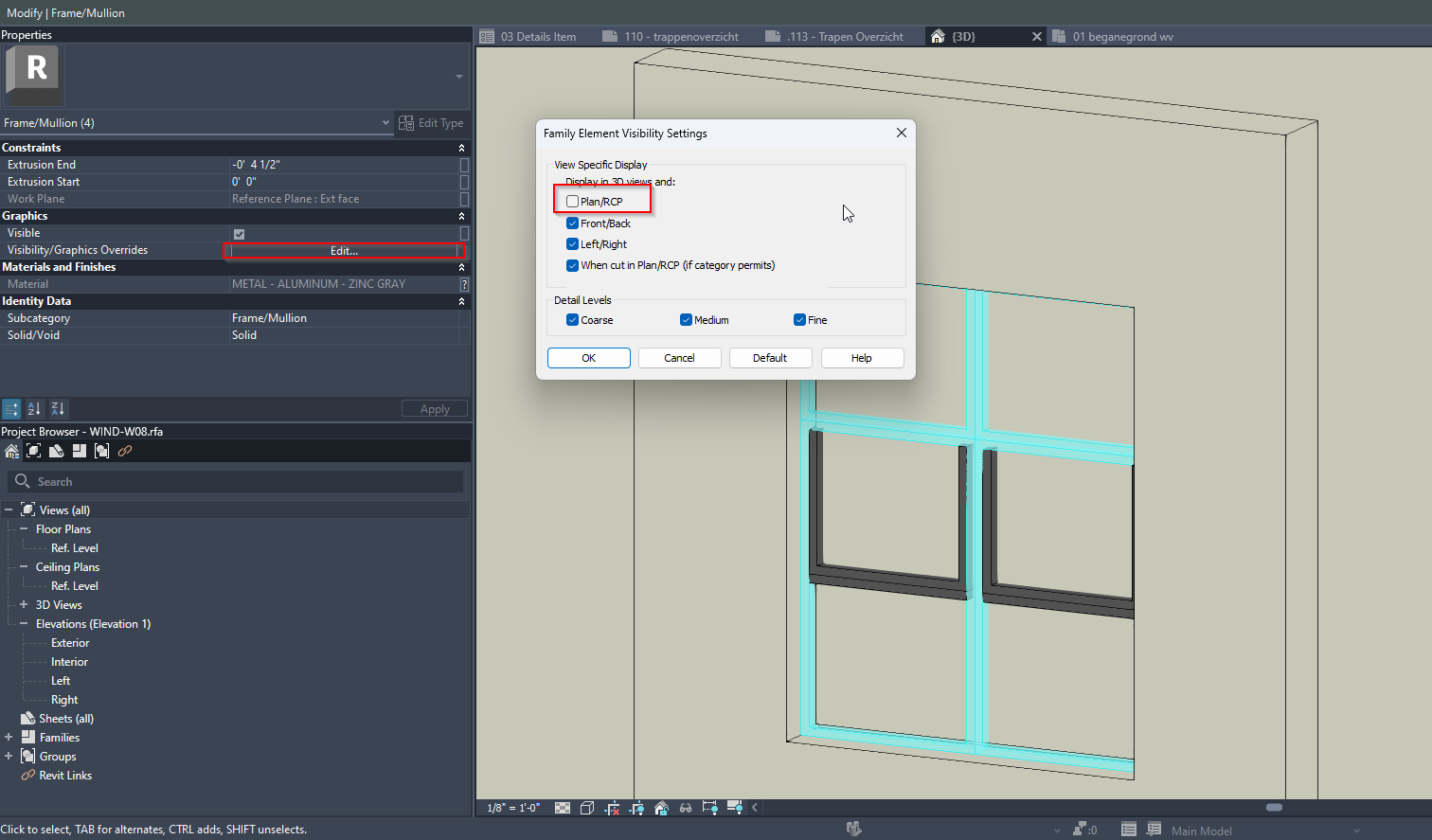 Window Family Showing Solid Color in Plan - Autodesk Community
