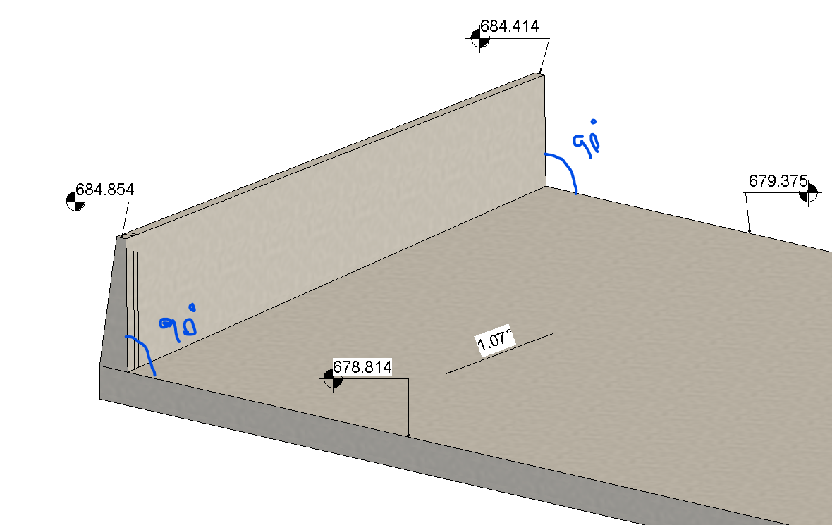 Sloped and Tapered Retaining Wall on Sloped RAFT with Varying Wall ...