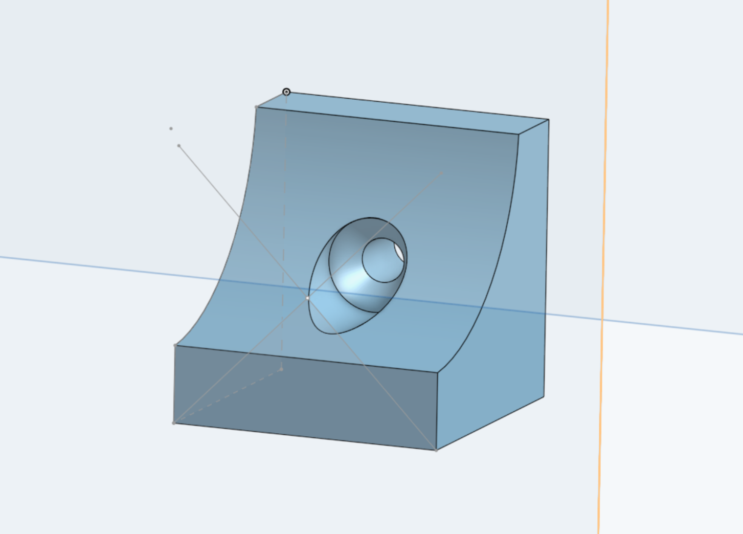 Solved: How to design a bore that starts on round surface? - Autodesk ...