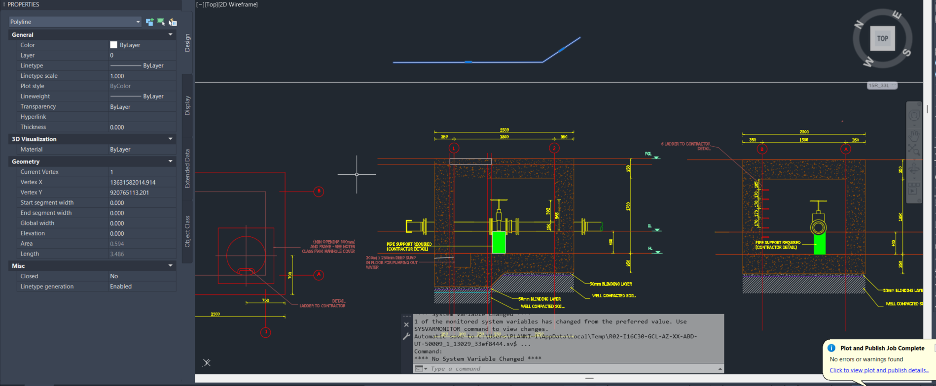 Solved: Can not find vertex between polyline - Autodesk Community