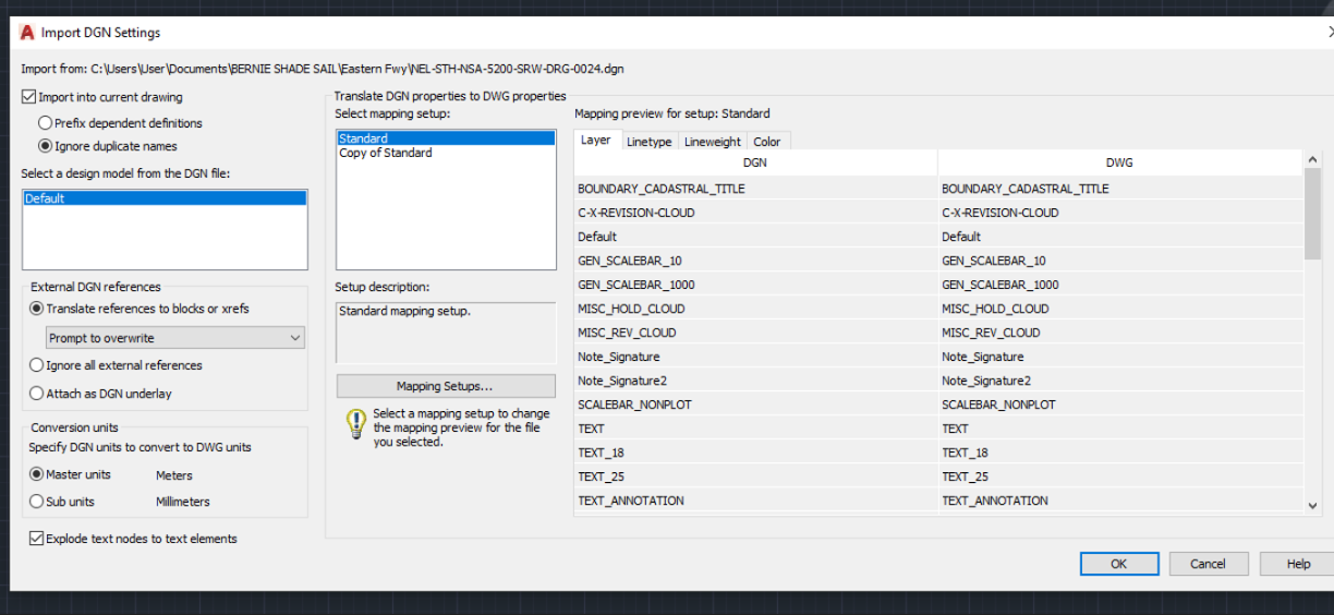 DGN WILL NOT IMPORT WITH ALL LAYERS SHOWN IN PREVIEW - Autodesk Community
