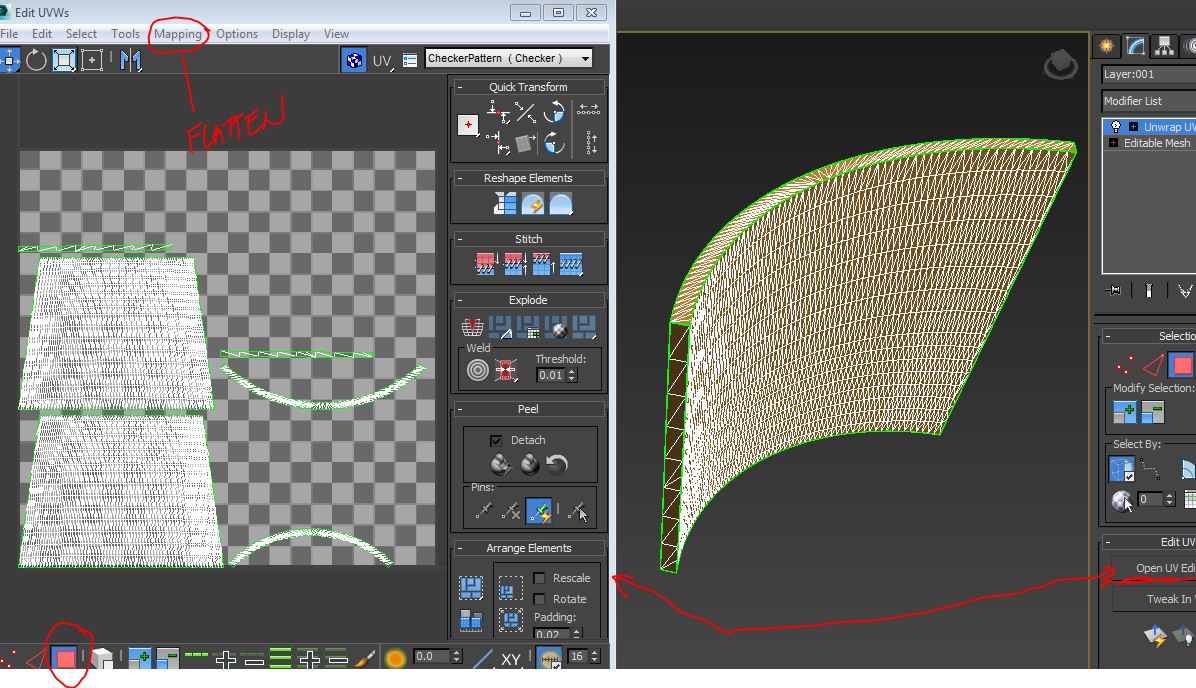 unfolding" or "unwrapping" a surface to make a 2d pattern - Autodesk  Community - 3ds Max