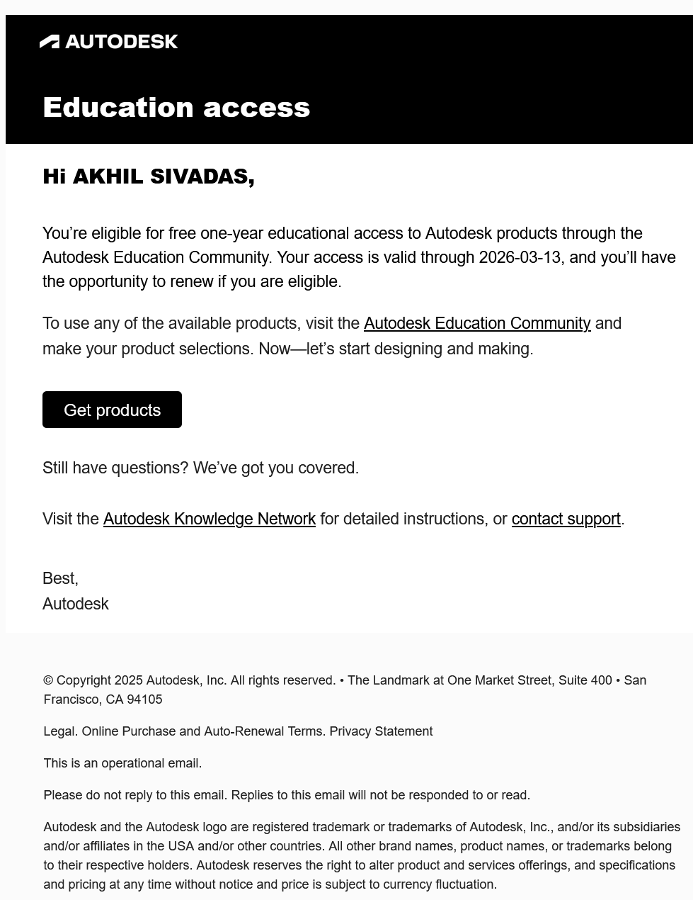 unable to renew educational access - Autodesk Community