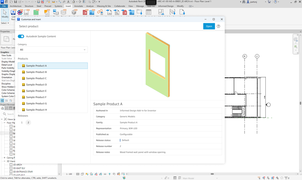 Autodesk Informed Design: Public sample content preview