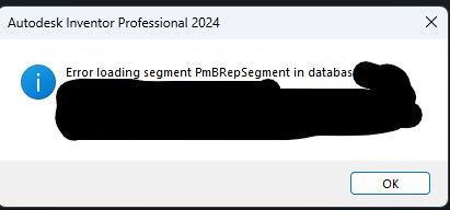 Error Loading Segment PmDCSegment in database - Autodesk Community