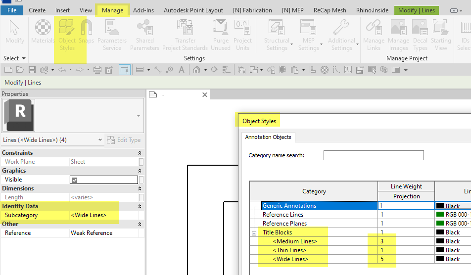 Family and project line style same but appear different - Autodesk ...