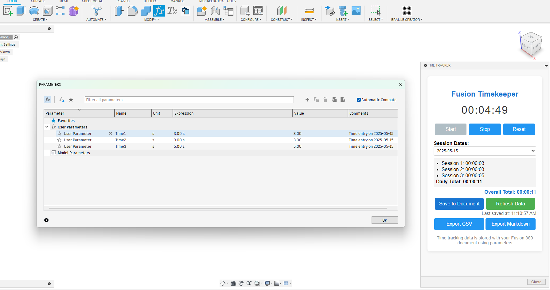Can we see the time spent on a Fusion 360 project - Autodesk Community
