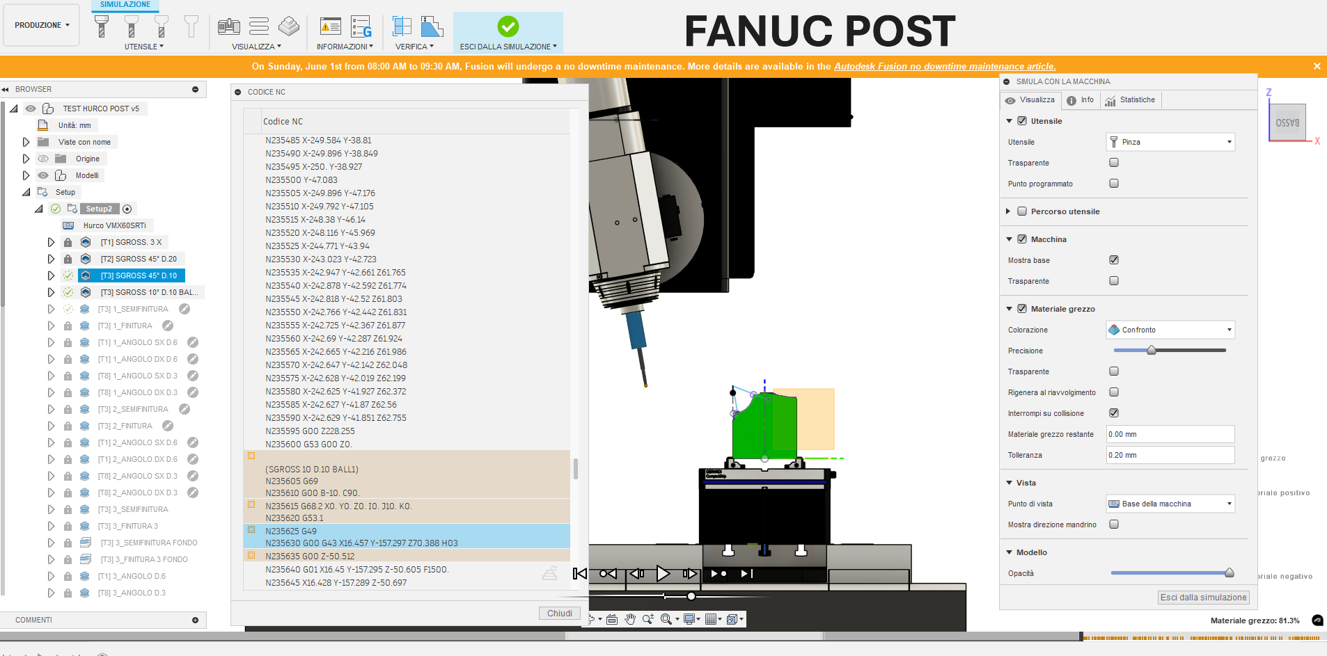 Solved: Bug report - Machine Simulation Issue with Hurco Post Processor ...