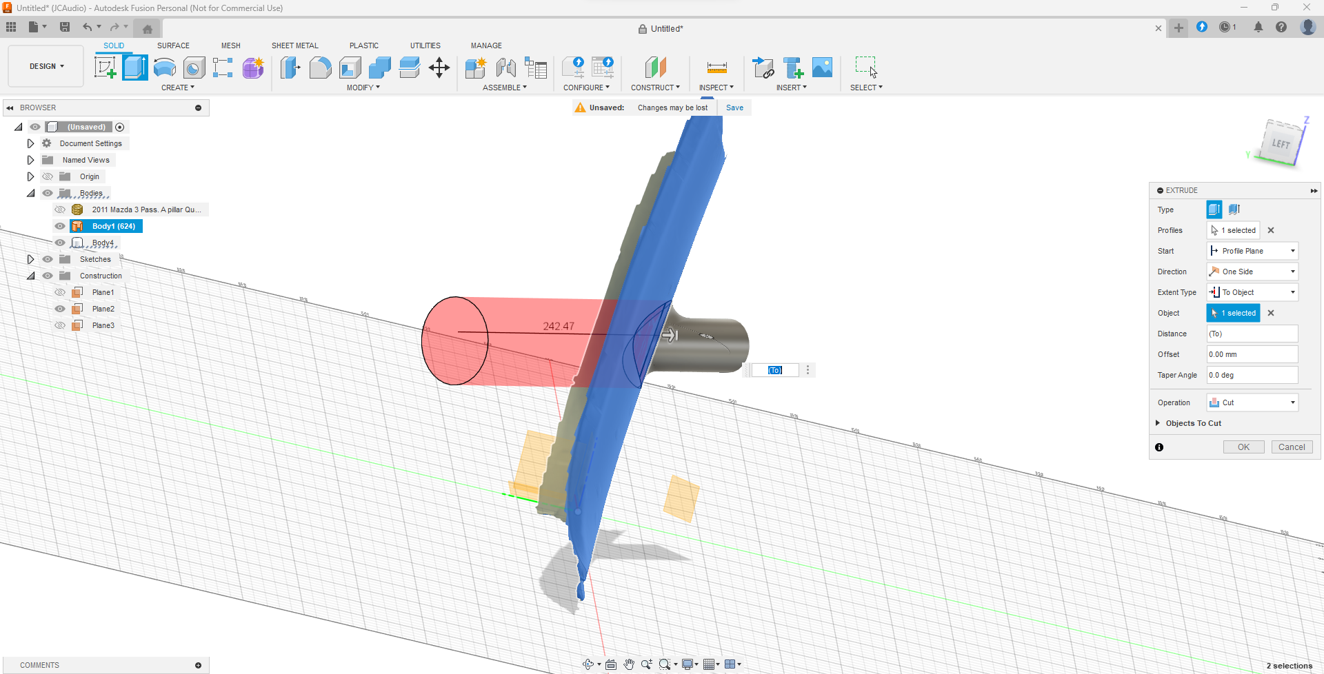 How to create a fillet between mesh body and extruded body - Autodesk ...