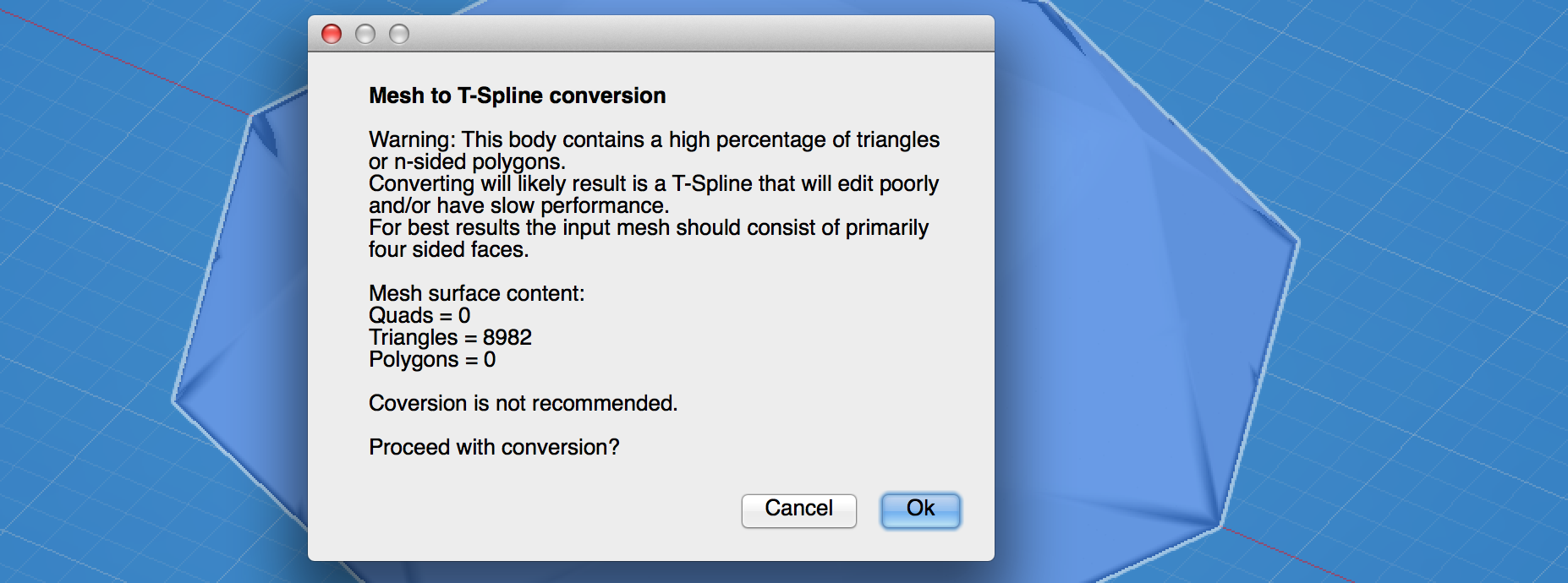 Have a problem,When i called T-splines to write a MeshToTsSurface