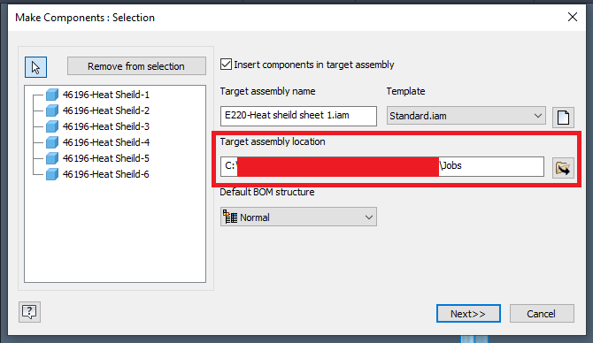 Make Components default assembly path to reference part location ...