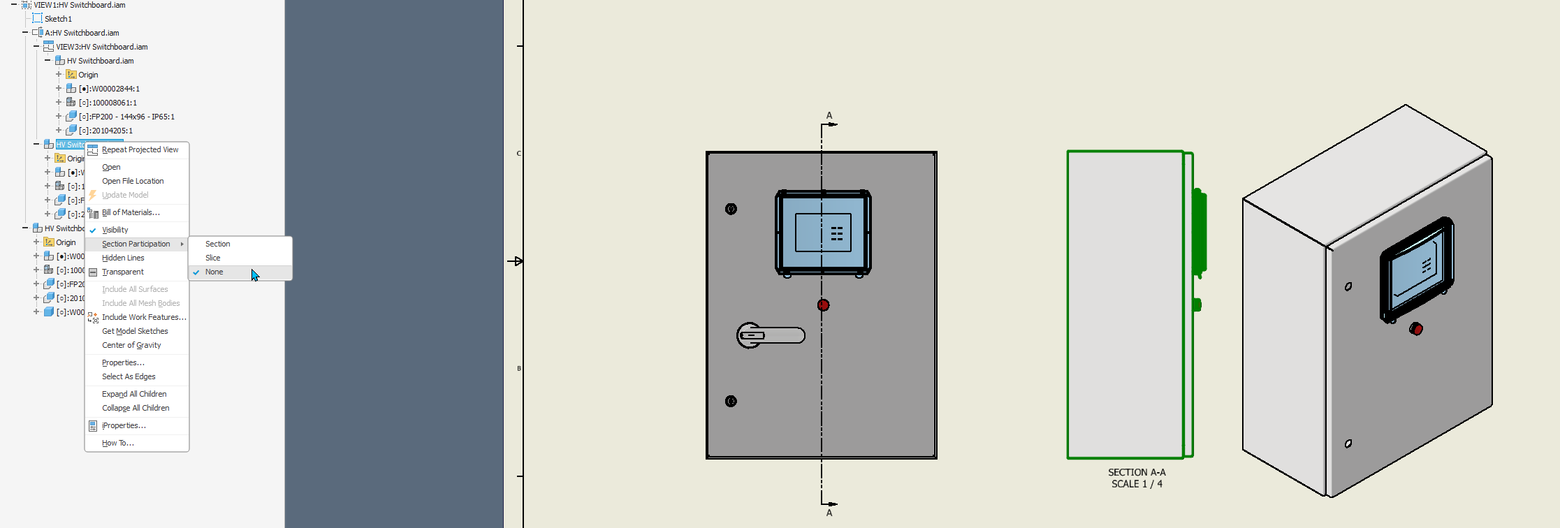 Solved: Is there any way to partially show the half section view of ...