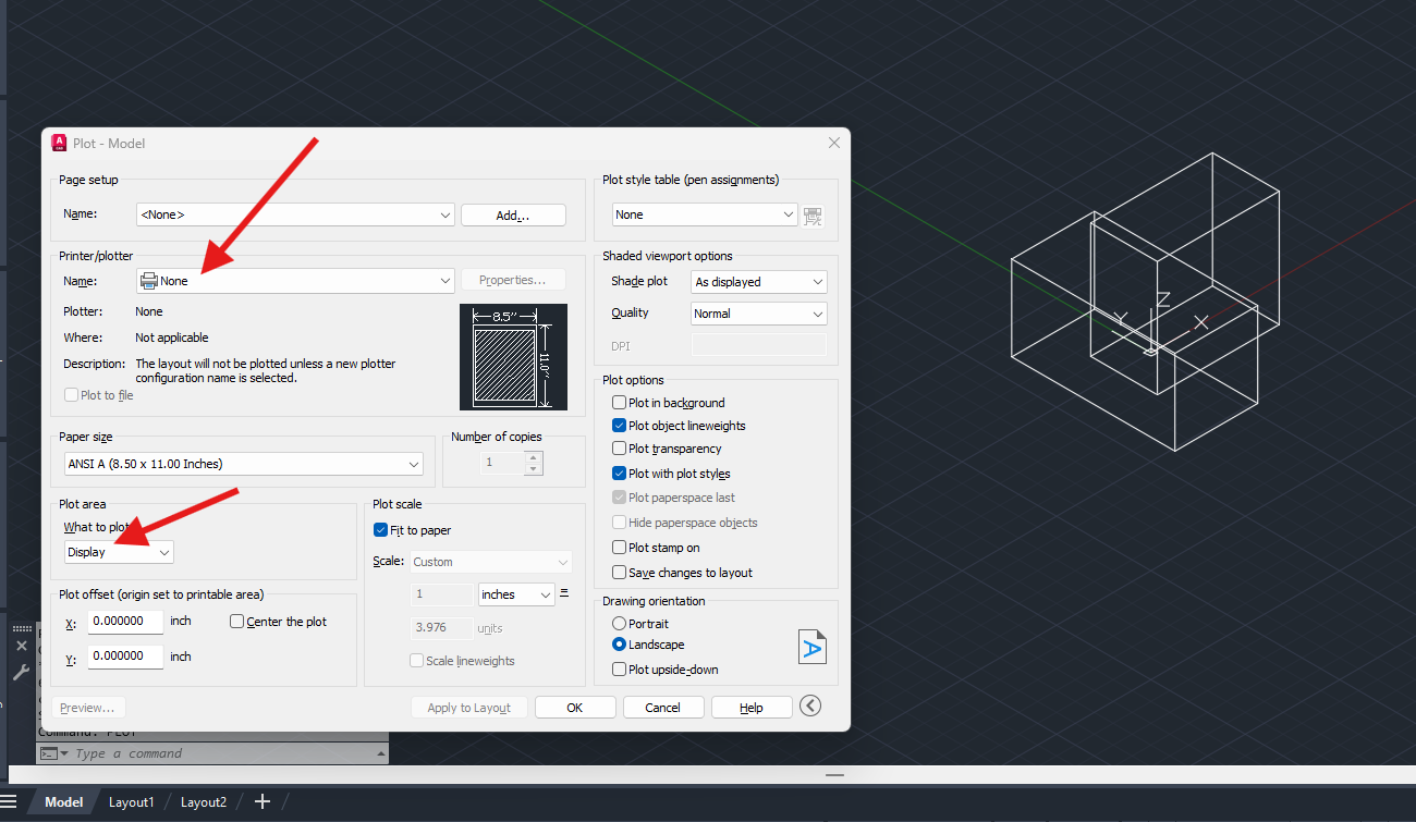 Plotting a portrait window using a landscape drawing orientation does ...