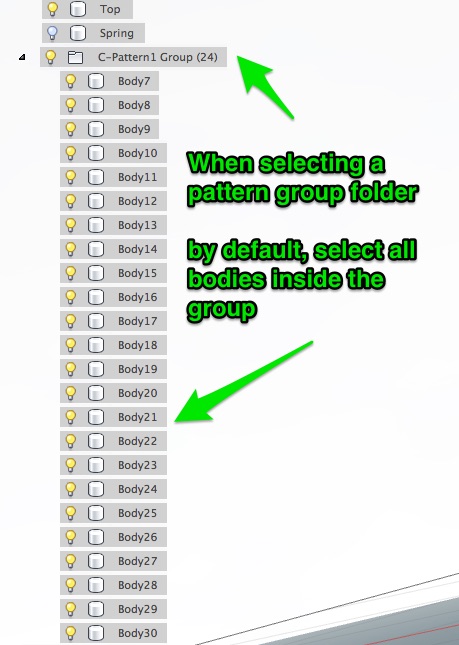 On pattern folder selection > select all bodies inside - Autodesk Community
