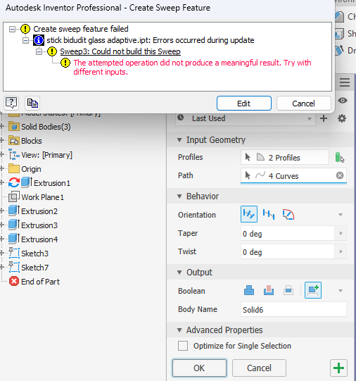 Solved: Why my sweep doesnt work? - Autodesk Community