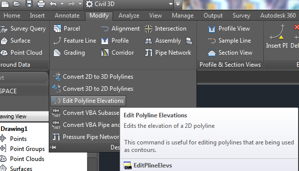 assigning elevation to a polyline - Autodesk Community