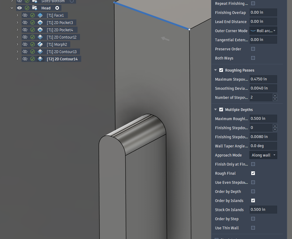 Solved: Strategy to cut profile around an inset tenon - Autodesk Community