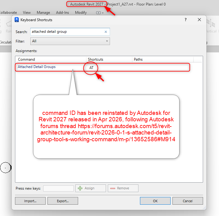 Solved: Revit 2026.0.1's 'Attached Detail Group' tool's working command ...