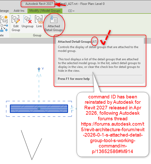 Solved: Revit 2026.0.1's 'Attached Detail Group' tool's working command ...
