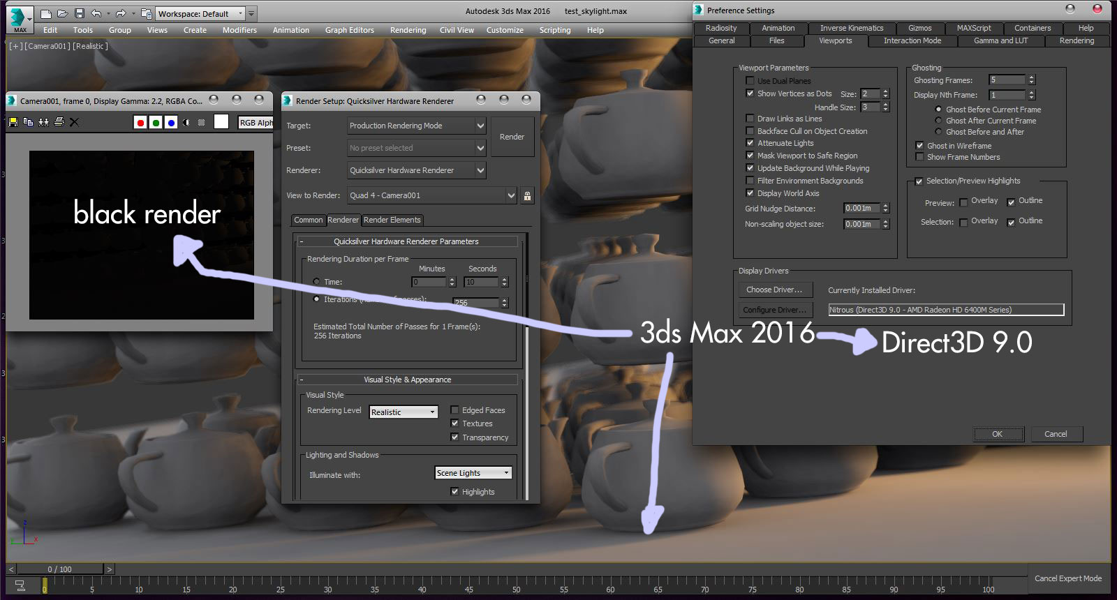 Bug in Max 2016: Skylight doesn't cast shadow in nitrous viewport - Autodesk  Community - 3ds Max