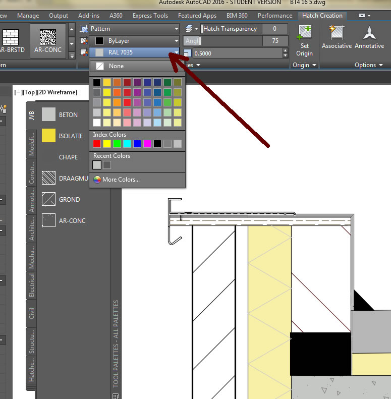 Solved: Concrete hatch with grey background - Autodesk Community - AutoCAD