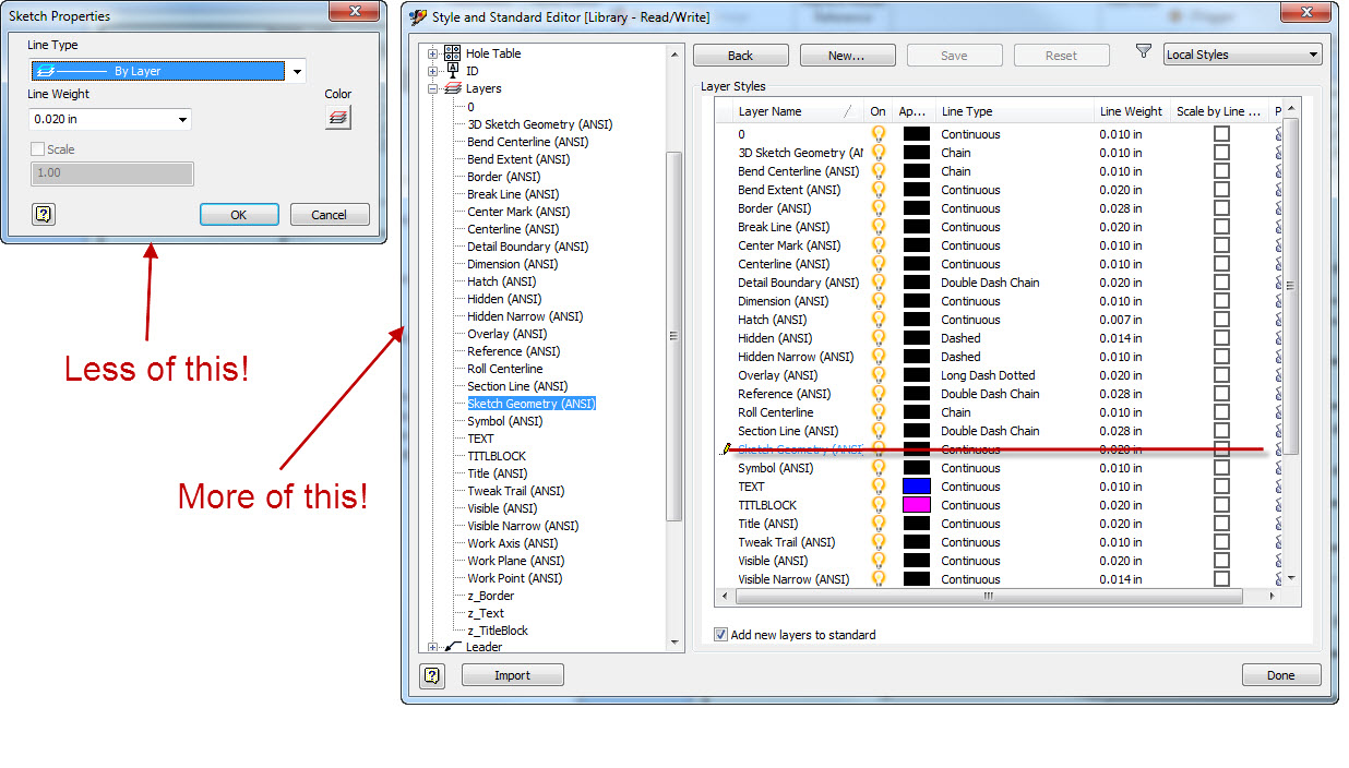 Apply Inventor Idw Sketches To Specific Layers Autodesk Community