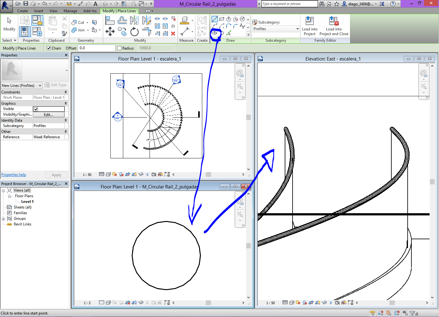 Solved: Curved top rail is not visible - Autodesk Community