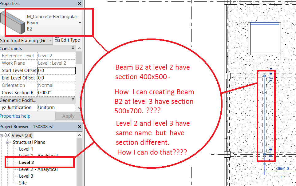 Creating different section and same name with two level. - Autodesk ...