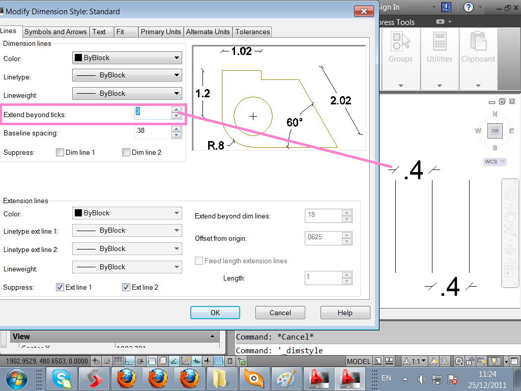 Solved: How to “hide” the indicated part of the dimension line? - Autodesk  Community - AutoCAD