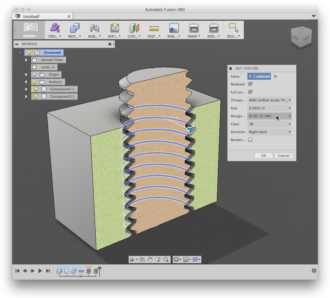 Create more baggy threads for 3d printing tolerance? : r/Fusion360