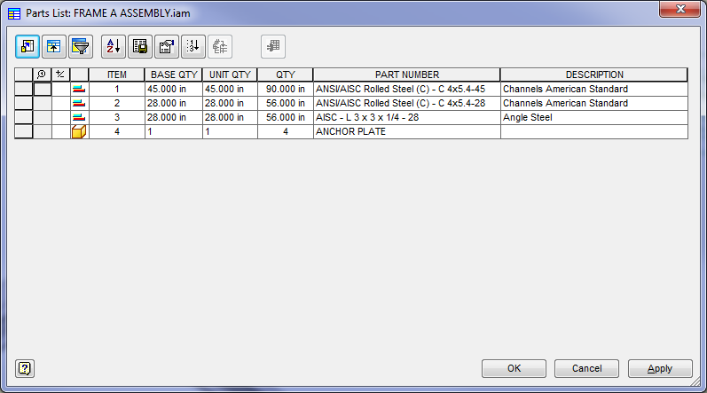 Solved: Part list QTY for profile parts - Autodesk Community