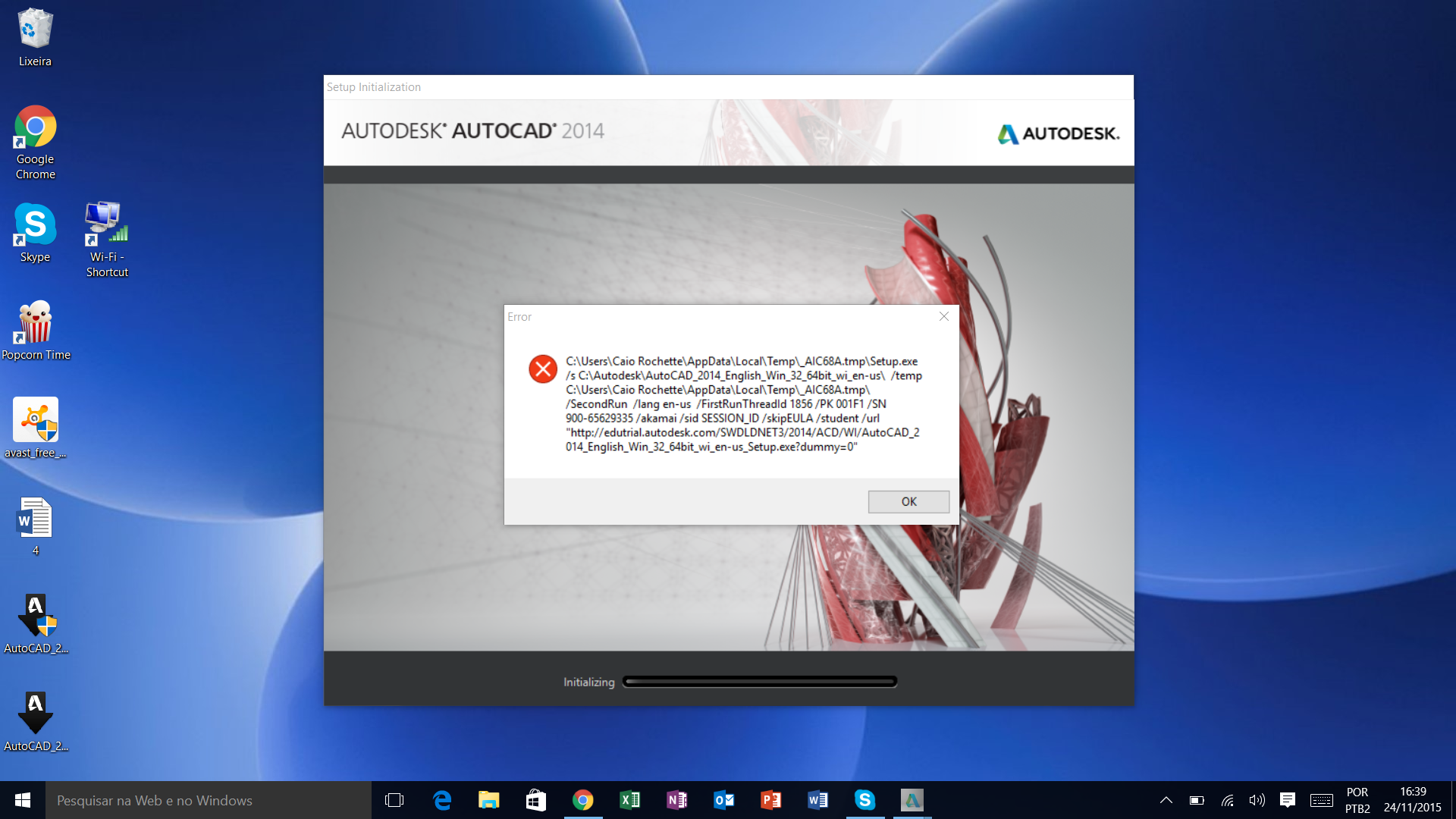 Erro na instalação do AutoCad [Windows 10] - Autodesk Community