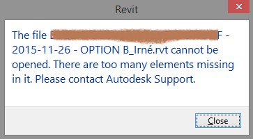 Revit 2016 - Cannot Open, Missing Elements - Autodesk Community