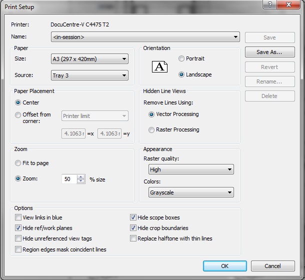 Direct printing from Revit results in incorrect paper size. Autodesk